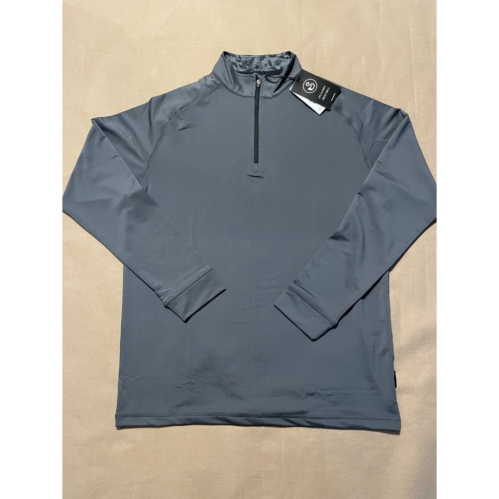 NEW Swannies Men's Golf Performance Quarter Zip Sz L Gray Sustainable Recycled